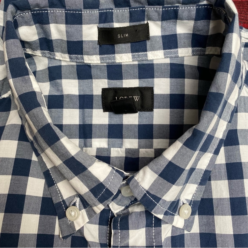 J Crew Checkered Slim Fit Oxford Button Down Shirt - Picture 8 of 9